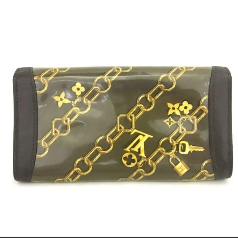 Aurhentic Louis Vuitton Monogram Charm PVC Long Bifold Wallet /S0530